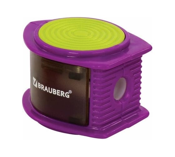 Точилка BRAUBERG Flash с контейнером, пластиковая, корпус ассорти 228472