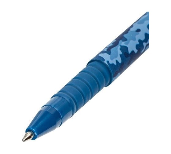 Шариковая ручка BRAUBERG  SOFT TOUCH GRIP MILITARY синяя, мягкое покрытие, узел 0.7 мм 143713