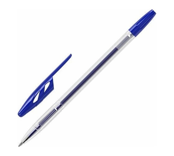 Шариковые ручки BRAUBERG Ultra синие, набор 10 штук, корпус прозрачный, узел 1 мм 143570