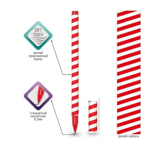 Шариковая ручка BRAUBERG SOFT TOUCH STICK TWIST синяя, мягкое покрытие, узел 0.7 мм 143702