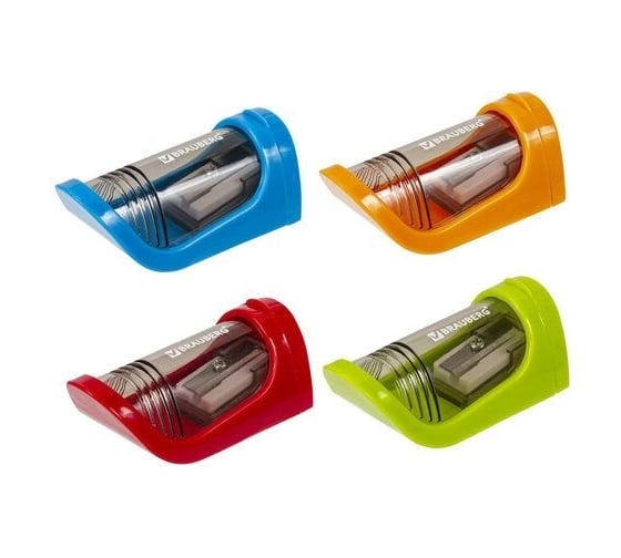 Точилка BRAUBERG Sharp с контейнером, пластиковая, корпус ассорти 228462