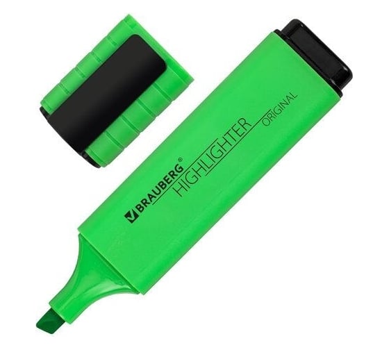 Текстовыделитель BRAUBERG ORIGINAL NEON зеленый, линия 1-5 мм 152212 1