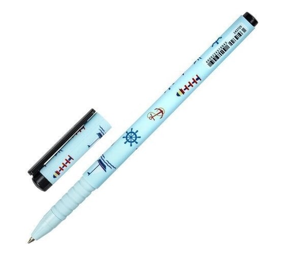 Шариковая ручка BRAUBERG SOFT TOUCH GRIP NAVY синяя, мягкое покрытие, узел 0.7 мм 143725
