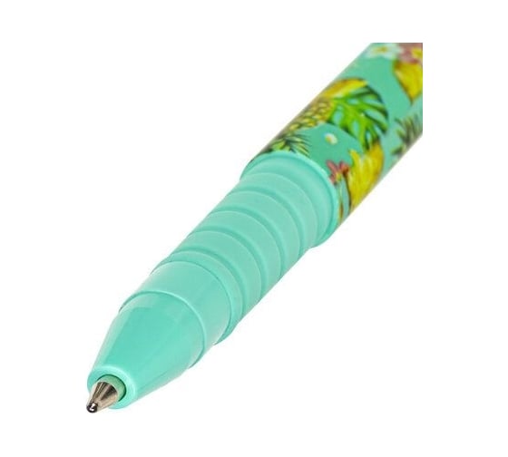 Шариковая ручка BRAUBERG SOFT TOUCH GRIP PINEAPPLE синяя, мягкое покрытие, узел 0.7 мм 143718