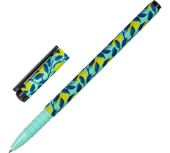 Шариковая ручка BRAUBERG SOFT TOUCH GRIP CITRUS синяя, мягкое покрытие, узел 0.7 мм 143717 1