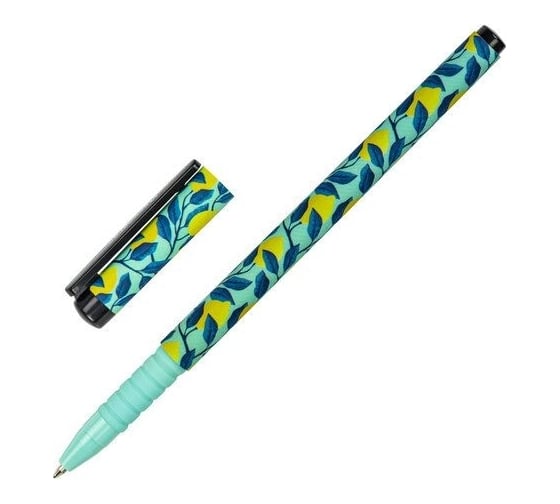Шариковая ручка BRAUBERG SOFT TOUCH GRIP CITRUS синяя, мягкое покрытие, узел 0.7 мм 143717