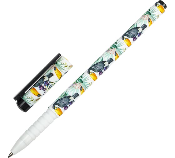 Шариковая ручка BRAUBERG SOFT TOUCH GRIP TOUCAN синяя, мягкое покрытие, узел 0.7 мм 143720