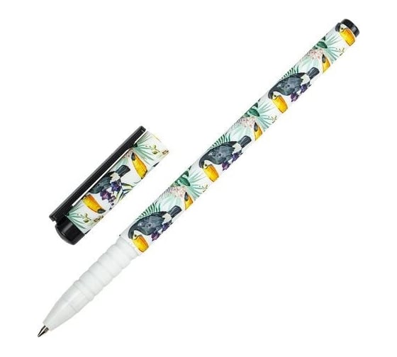 Шариковая ручка BRAUBERG SOFT TOUCH GRIP TOUCAN синяя, мягкое покрытие, узел 0.7 мм 143720