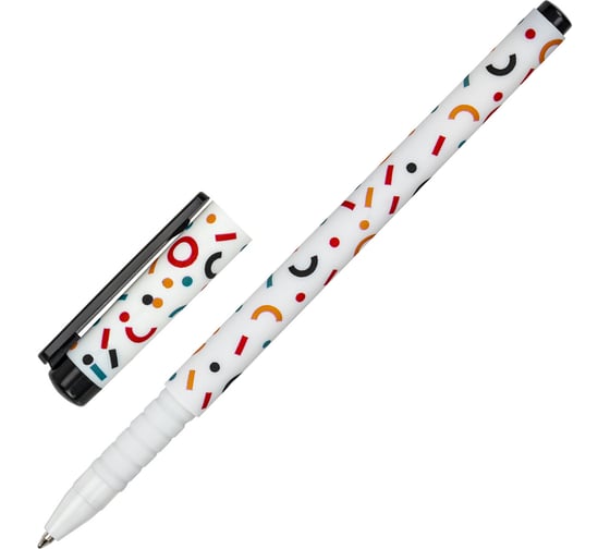 Шариковая ручка BRAUBERG SOFT TOUCH GRIP CONFETTI синяя, мягкое покрытие, узел 0.7 мм 143723