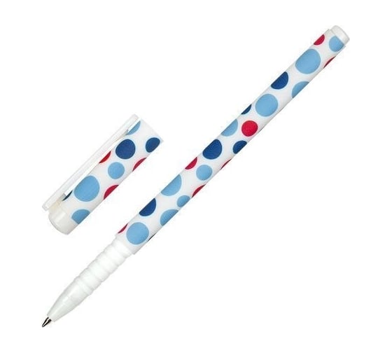 Шариковая ручка BRAUBERG SOFT TOUCH GRIP DOTS синяя, мягкое покрытие, ассорти, узел 0.7 мм 143722
