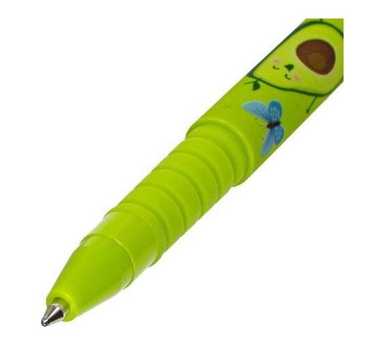 Шариковая ручка BRAUBERG SOFT TOUCH GRIP AVOCADO синяя, мягкое покрытие, узел 0.7 мм 143716