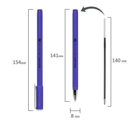 Шариковая ручка BRAUBERG SOFT TOUCH STICK METALLIC синяя, мягкое покрытие, ассорти, 0.7 мм 143699