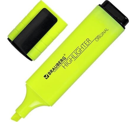 Текстовыделитель BRAUBERG ORIGINAL NEON желтый, линия 1-5 мм 152211