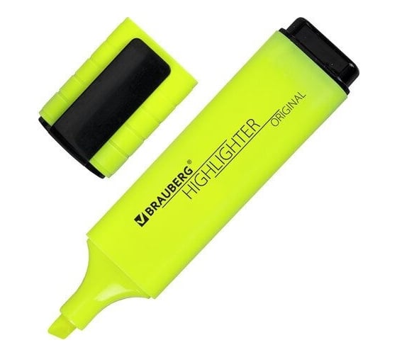 Текстовыделитель BRAUBERG ORIGINAL NEON желтый, линия 1-5 мм 152211 1