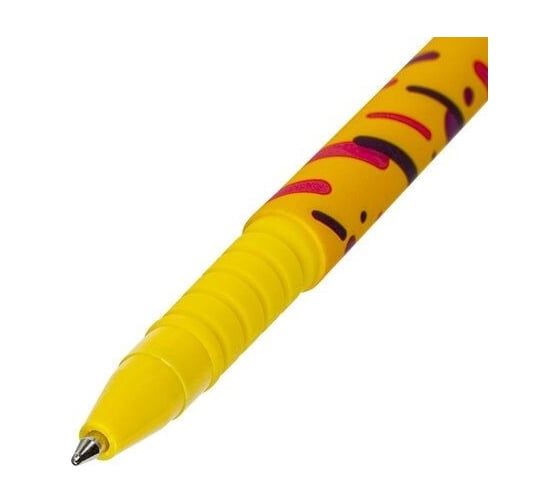 Шариковая ручка BRAUBERG SOFT TOUCH GRIP LINES синяя, мягкое покрытие, узел 0.7 мм 143724
