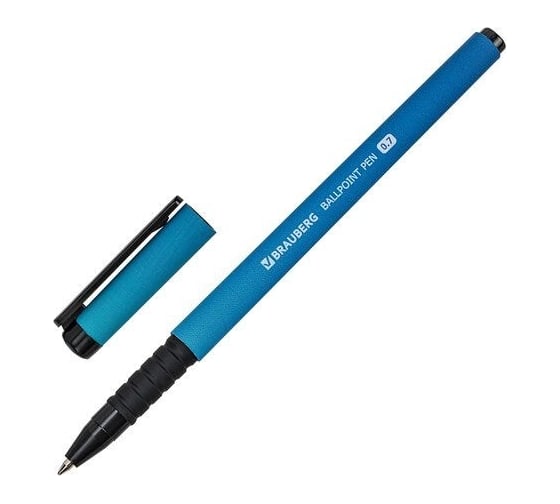 Шариковая ручка BRAUBERG SOFT TOUCH GRIP GRADIENT NEON синяя, мягкое покрытие, ассорти, 0.7 мм 143710 1