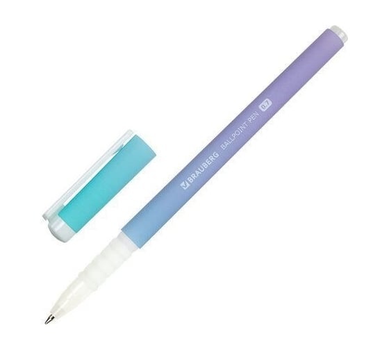 Шариковая ручка BRAUBERG SOFT TOUCH GRIP GRADIENT PASTEL синяя, мягкое покрытие, ассорти, 0.7 мм 143711