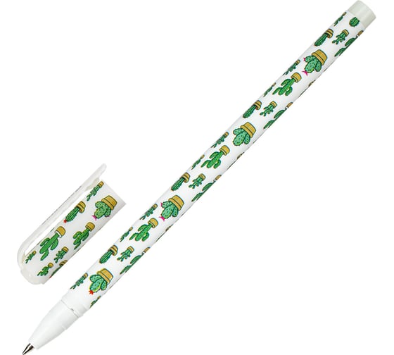 Шариковая ручка BRAUBERG SOFT TOUCH STICK CACTUS синяя, мягкое покрытие, узел 0.7 мм 143707