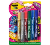 Клеящие блестки UHU Creative 6x10 мл, блистер 39040
