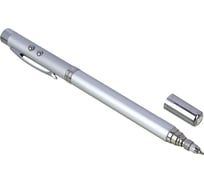 Выдвижная ручка-указка ЕРМАК магнит, 1 LED + лазер, 3xLR41, пластик, металл, 18х3,5см 328-037