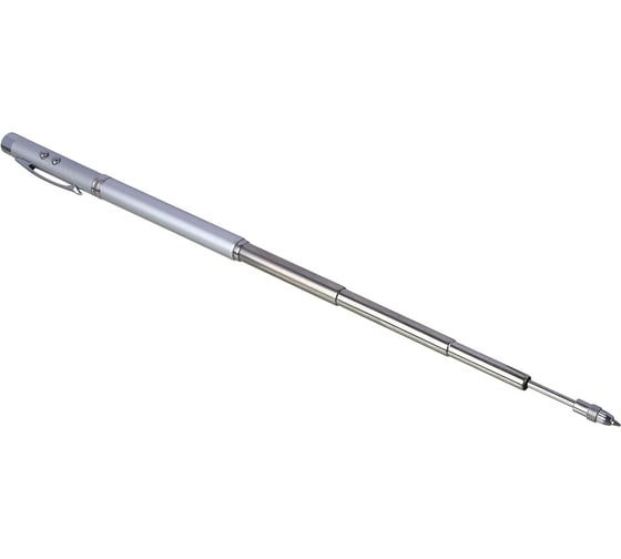 Выдвижная ручка-указка ЕРМАК магнит, 1 LED + лазер, 3xLR41, пластик, металл, 18х3,5см 328-037
