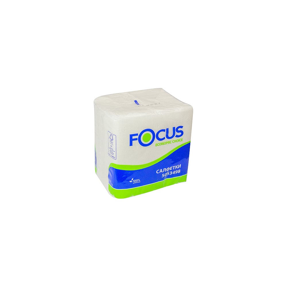 Бумажная салфетка Focus белая 24x24 см 1 слой 100 шт в упаковке 24 Н ...