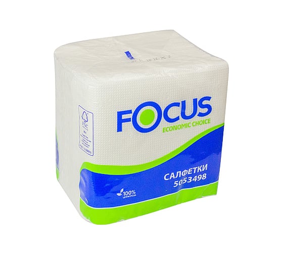 Бумажная салфетка Focus белая 24x24 см 1 слой 100 шт в упаковке 24 Н-5053498n