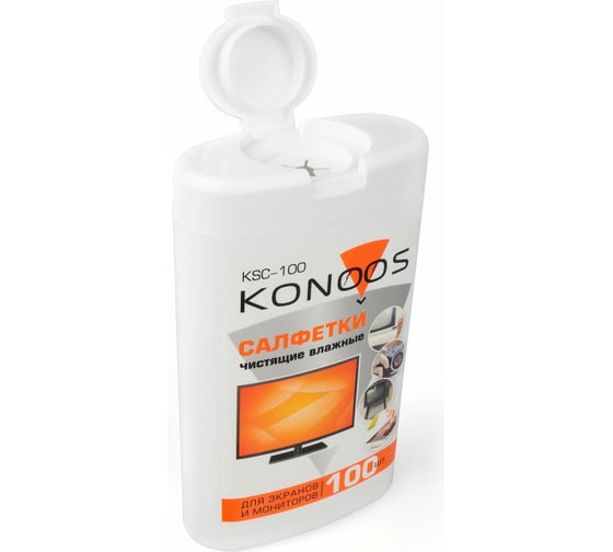 Салфетки для экранов Konoos в компактной банке, 100 шт KSC-100
