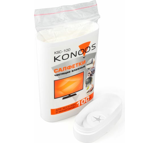Салфетки для экранов Konoos в компактной банке, 100 шт KSC-100
