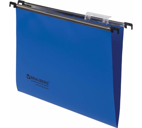 Подвесные папки BRAUBERG А4 350х245 мм, до 80 листов, комплект 5 шт, пластик, синие 231797