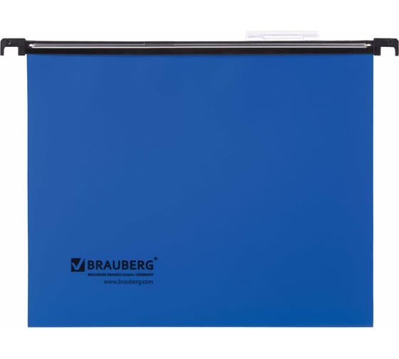 Подвесные папки BRAUBERG А4 350х245 мм, до 80 листов, комплект 5 шт, пластик, синие 231797