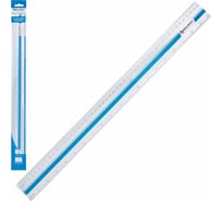 Пластиковая линейка BRAUBERG 50 см, прозрачная с печатью на корпусе, европодвес 210302