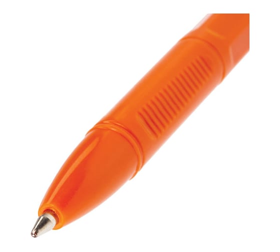 Шариковая ручка BRAUBERG X-333 Orange, черная, корпус оранжевый, узел 0,7 мм, линия письма 0,35 мм, 142410