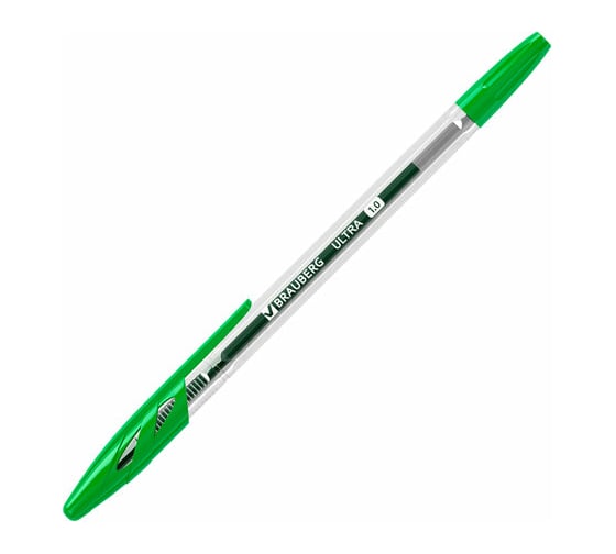 Шариковая ручка BRAUBERG Ultra зеленая, узел 1 мм 143561