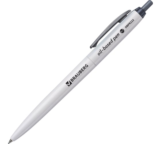Автоматическая масляная шариковая ручка Sky White BRAUBERG, синяя, клип ассорти, узел 0,7 мм, линия письма 0,35 мм 12 шт 142950