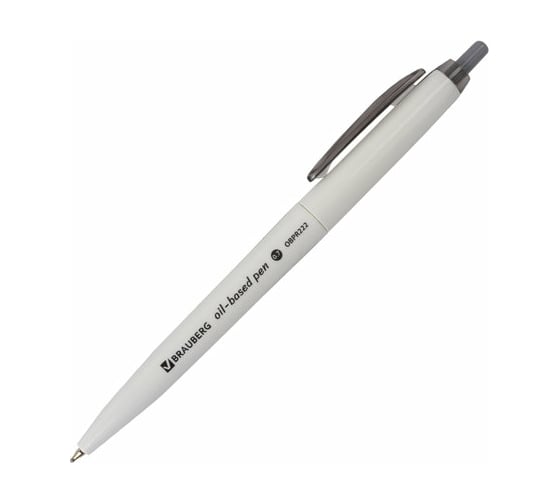 Автоматическая масляная шариковая ручка BRAUBERG Sky White синяя, клип ассорти, узел 0,7 мм, линия письма 0,35 мм 142950
