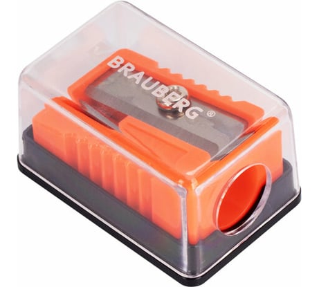 Точилка Assistant Mini с контейнером BRAUBERG, пластиковая, корпус ассорти 24 шт 228458