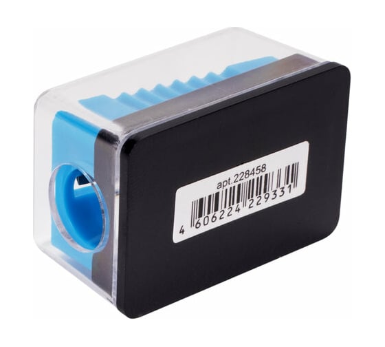 Точилка BRAUBERG Assistant Mini с контейнером, пластиковая, корпус ассорти 228458