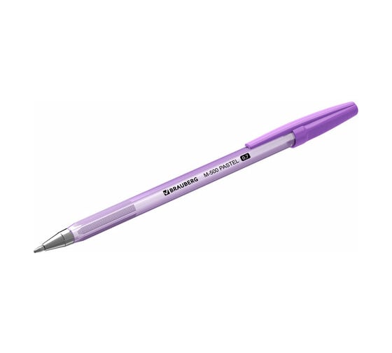 Шариковая ручка BRAUBERG M-500 Pastel синяя, корпус ассорти, узел 0,7 мм, линия письма 0,35 мм 143450