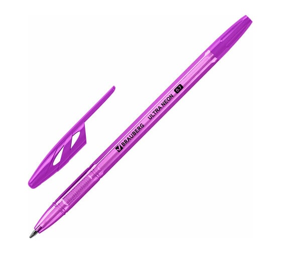Шариковая ручка BRAUBERG Ultra Neon синяя, узел 0,7 мм 143566 1