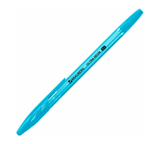 Шариковая ручка BRAUBERG Ultra Neon синяя, узел 0,7 мм 143566