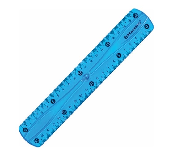 Пластиковая линейка BRAUBERG Flex гибкая, 20 см, ассорти, европодвес 210674