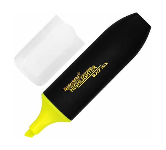 Текстовыделитель BRAUBERG Black Jack желтый, линия 1-5 мм 151894 1