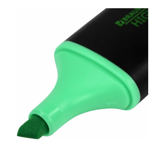 Текстовыделитель BRAUBERG Black Jack зеленый, линия 1-5 мм 151895