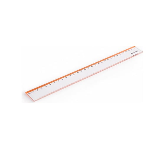 Пластиковая линейка BRAUBERG Fresh Zone 30 см, прозрачная, с оранжевой шкалой 210759