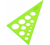 Пластиковый треугольник BRAUBERG угол 30, 19 см, с окружностями, прозрачный, неоновый, ассорти 210619