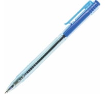 Автоматическая масляная шариковая ручка BRAUBERG Click Blue синяя, тонированный корпус, узел 1 мм, линия письма 0,5 мм 142712