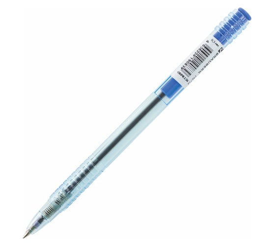 Автоматическая масляная шариковая ручка BRAUBERG Click Blue синяя, тонированный корпус, узел 1 мм, линия письма 0,5 мм 142712