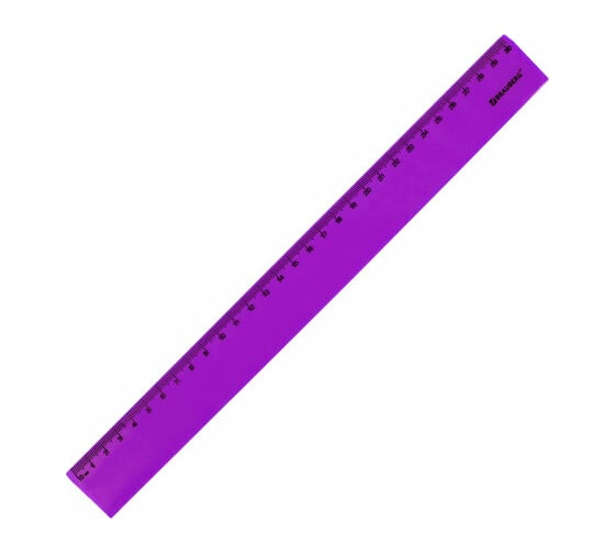 Пластиковая линейка BRAUBERG Neon 30 см, непрозрачная, ассорти 210751 1