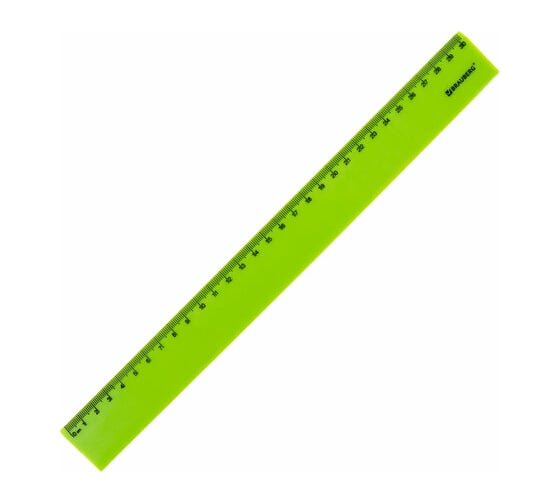 Пластиковая линейка BRAUBERG Neon 30 см, непрозрачная, ассорти 210751